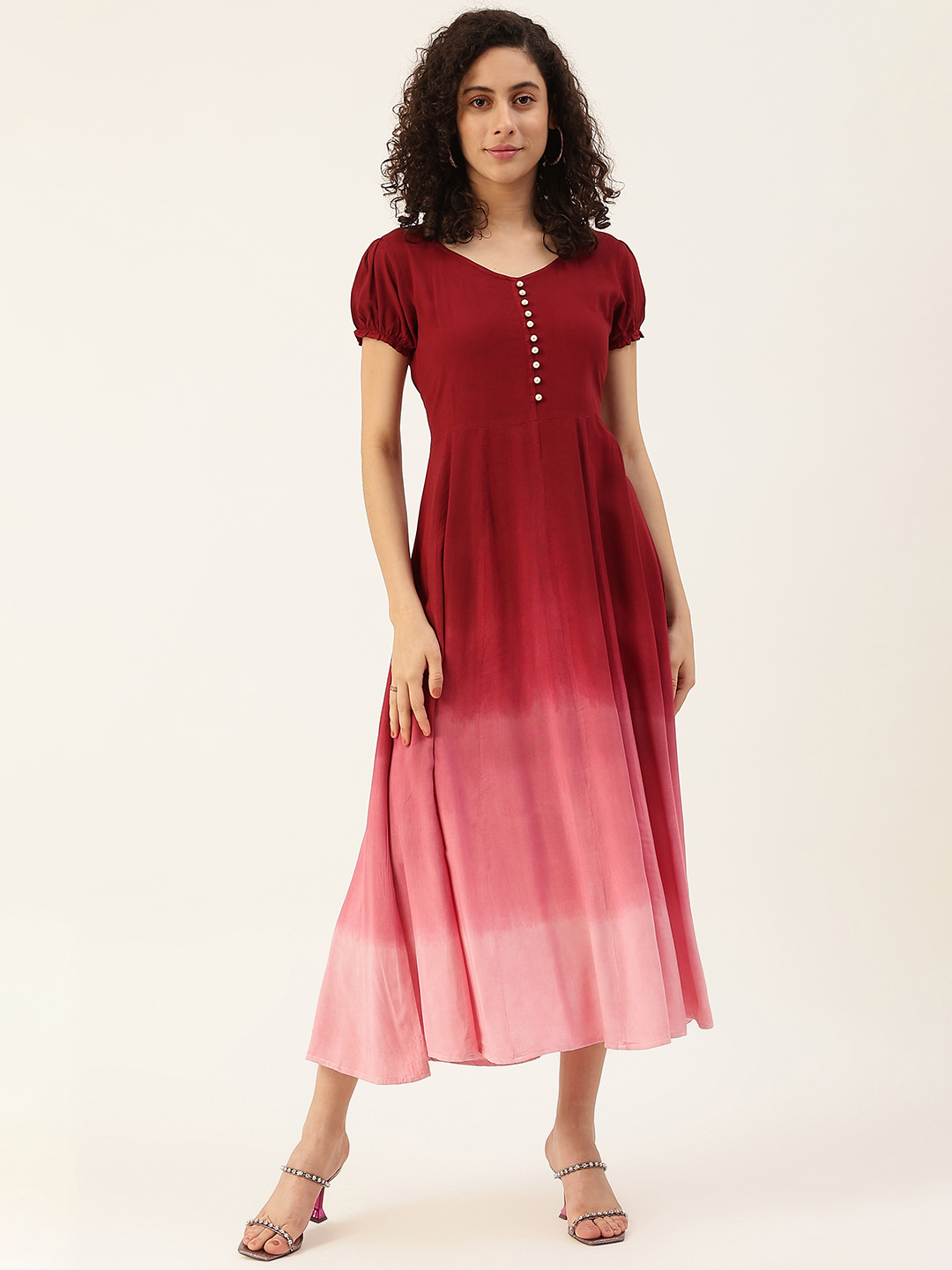 Buy ZINK LONDON Red Solid Square Neck Polyester Womens A-Line Dress |  Shoppers Stop